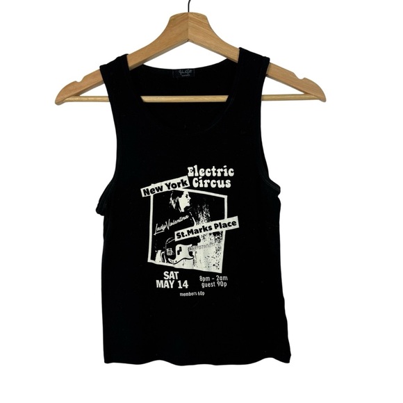 John Galt Black Electric Circus Graphic Tank Top S - Picture 4 of 7